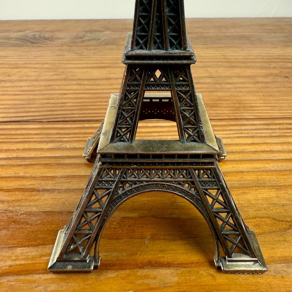 Vintage Eiffel Tower Souvenir | 7.25" Metal Paris Figurine | French Decor - Picture 7 of 14
